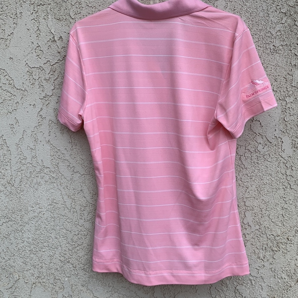 Nike Golf Dry Fit Medium Palm Springs Short Sleeve Pink and white stripp… - Picture 7 of 15
